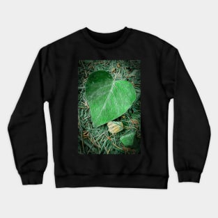 Vivid Green Leaf Heart Crewneck Sweatshirt